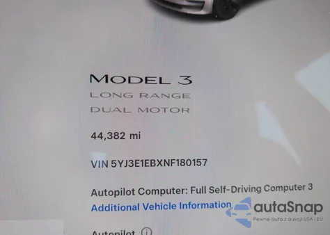 2022 Tesla Model 3 Long Range Dual Motor All-Wheel Drive из США, поврежденный, VIN 5YJ3E1EBXNF180157